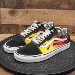 VANS OLD SKOOL FLAMES PRINT MENS ATHLETIC SHOES RETRO SNEAKERS LOW SIZE 10